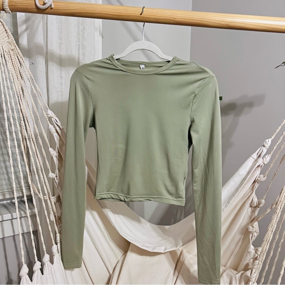 Olive Green Long Sleeve Women's Top